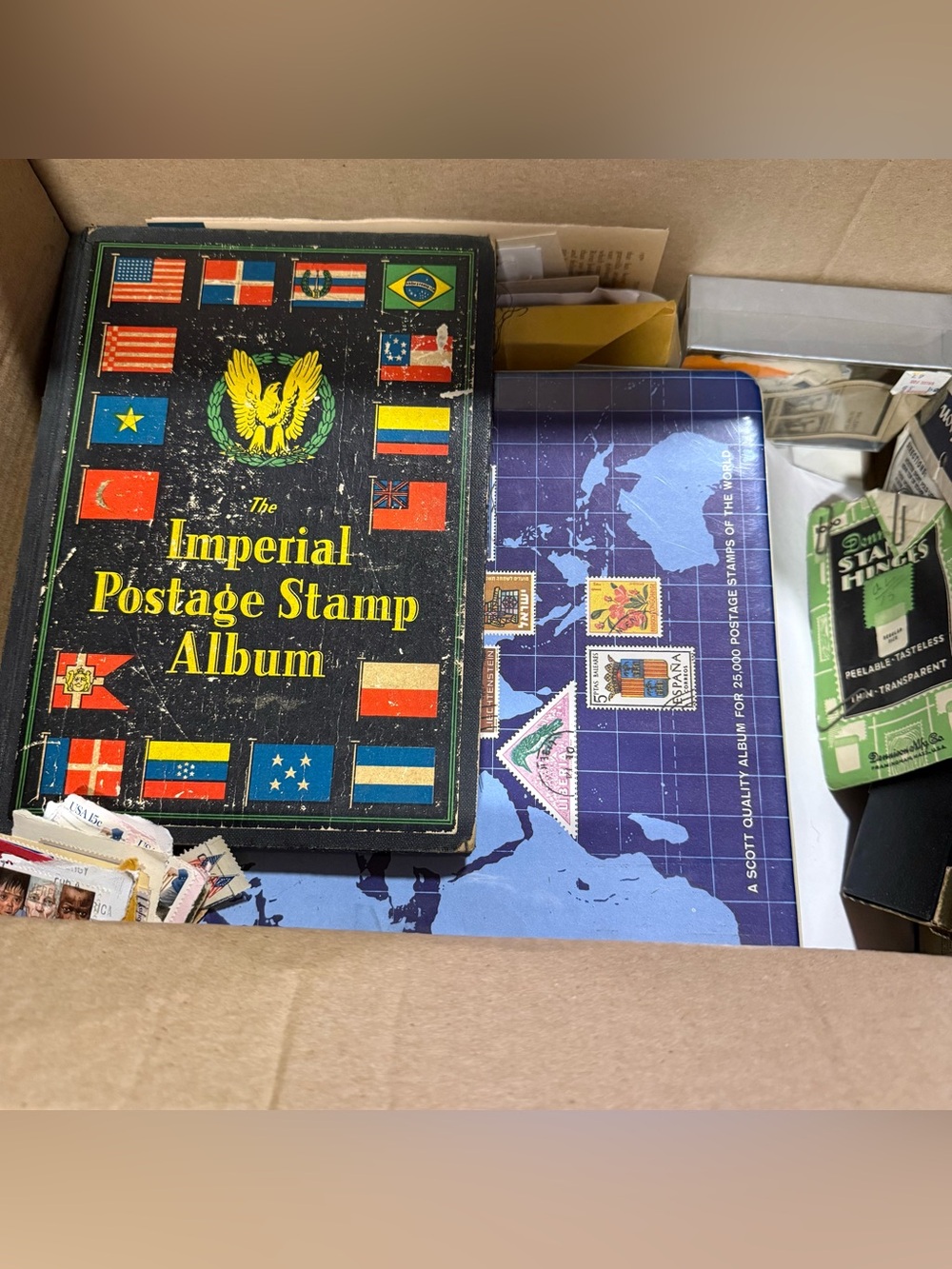Stamp collection and vintage albums